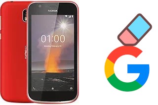 How to delete the Google account in Nokia 1