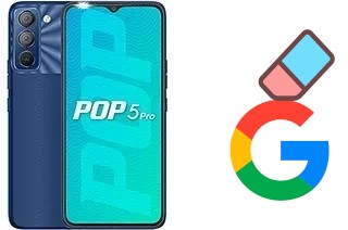 How to delete the Google account in Tecno Pop 5 Pro