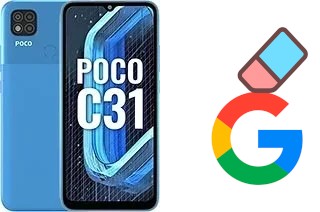 How to delete the Google account in Xiaomi Poco C31