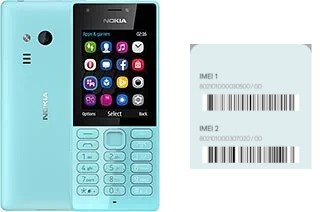 How to find the IMEI code on Nokia 216