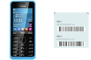 How to find the IMEI code on Nokia 301