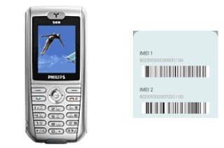 How to find the IMEI code on Philips 568