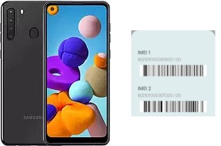 How to find the IMEI code on Galaxy A21