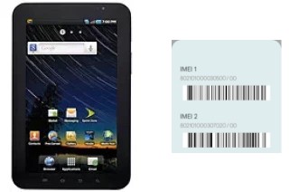 How to find the IMEI code on Galaxy Tab CDMA P100