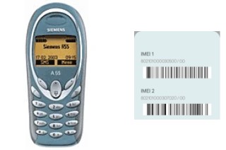 How to find the IMEI code on Siemens A55