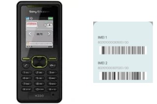 How to find the IMEI code on K330