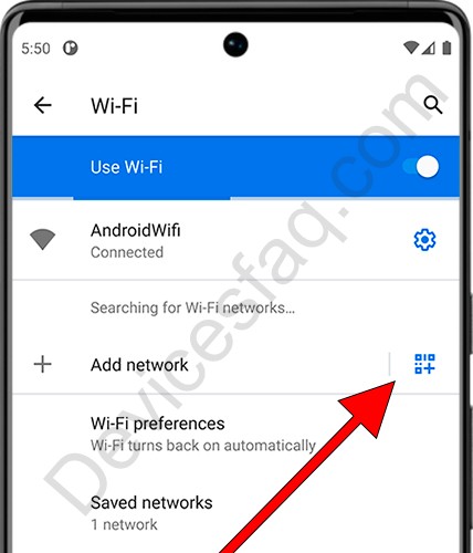 Add Wi-Fi network with QR