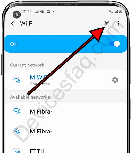 Scan QR code WiFi connection