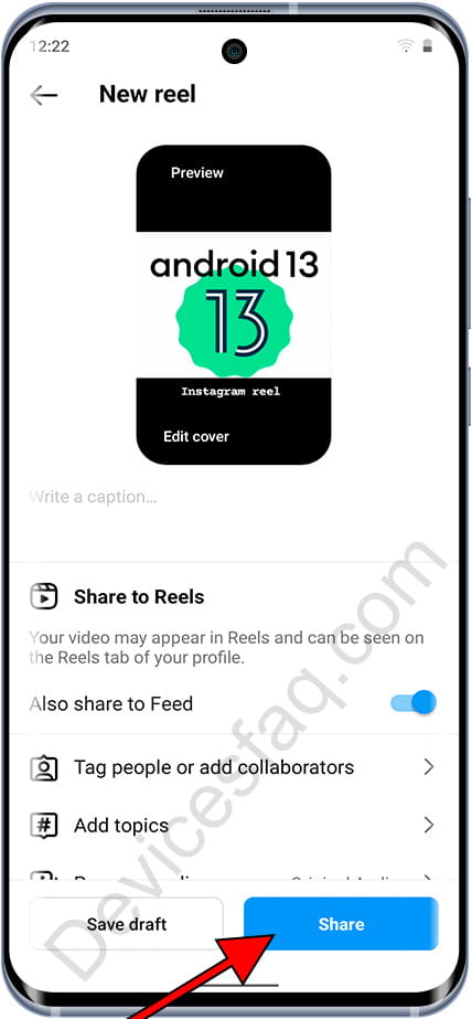 Share Instagram Reel