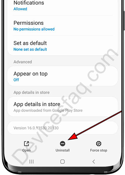 App uninstall Samsung phone