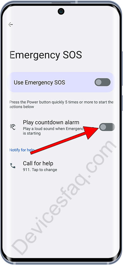 Play countdown alarm SOS Android