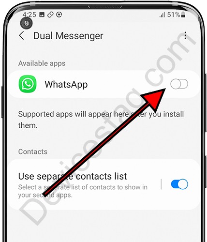 Activate dual messenger on Samsung