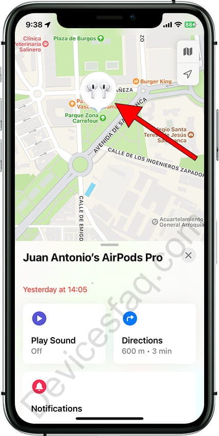 Location AirPods on the map
