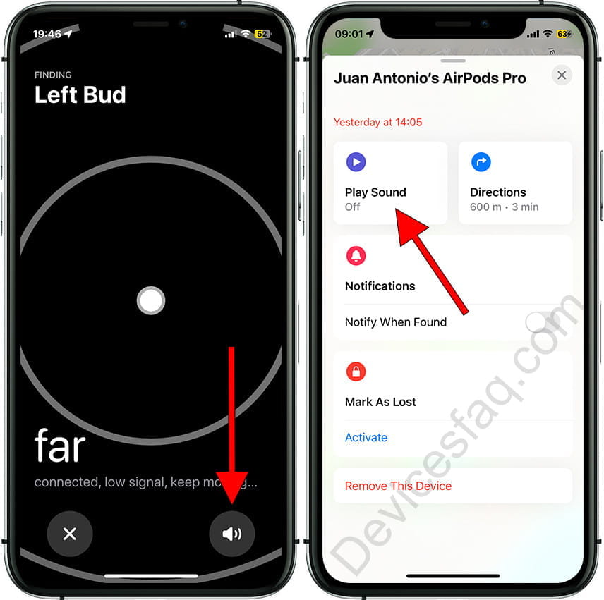 Play sound to find AirPods