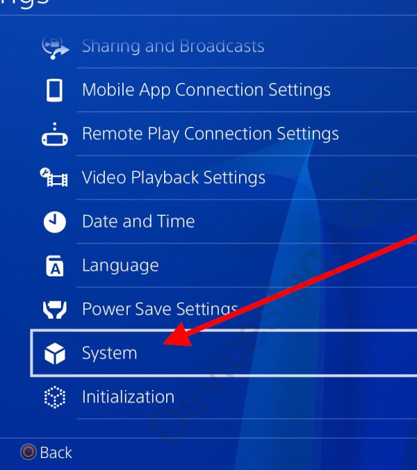 Settings > PlayStation 4 System