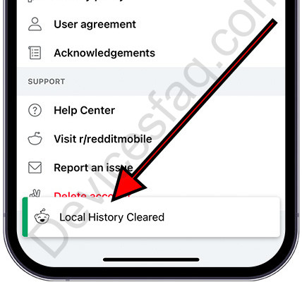 Reddit local history cleared