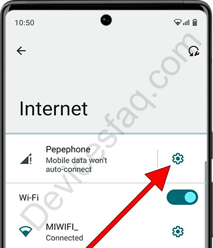 Android mobile connection settings