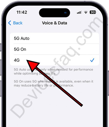 Disable 5g on iPhone