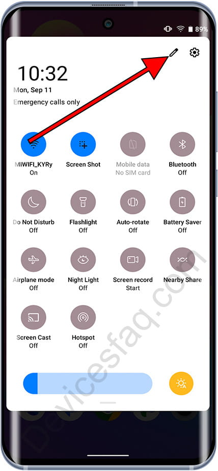 Edit Android Shortcuts Panel