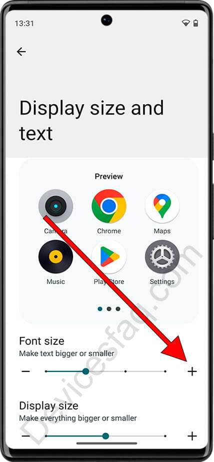 Change text size on Android