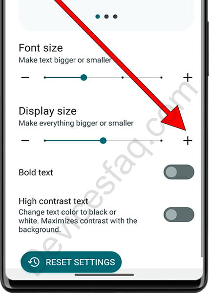 Change display size on Android