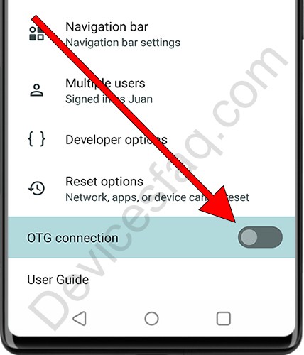 Turn OTG on or off on Android