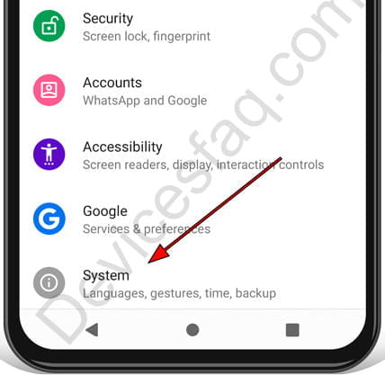 System settings Android