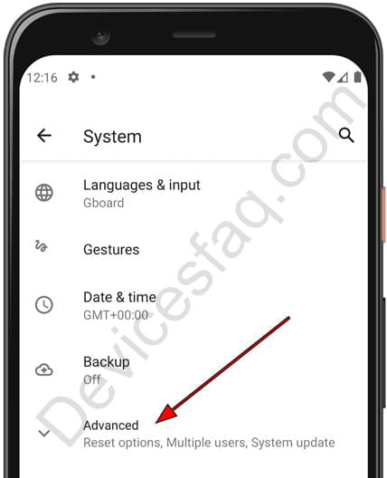 Advanced settings Android