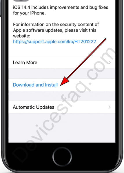 Download and install software update iPhone