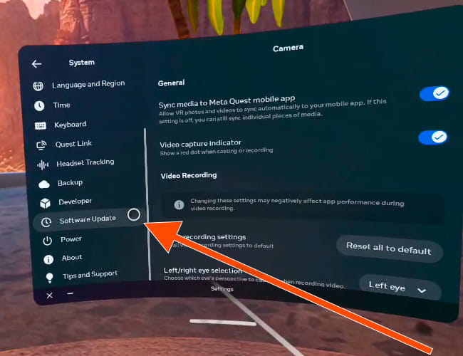 Meta Oculus Quest Software Update