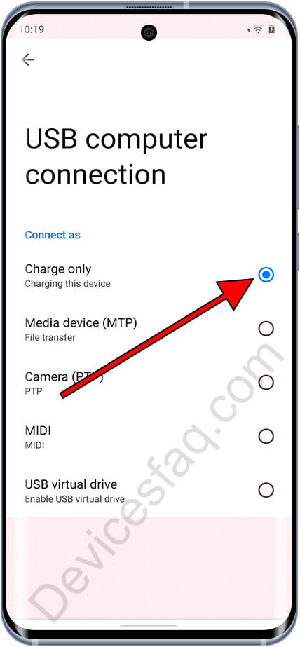 Wired connection charge only