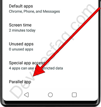 Android Parallel app settings