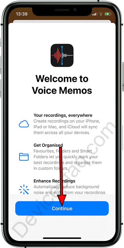 Welcome to Voice Memos application iPhone