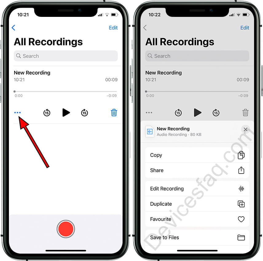 iPhone voice recording options