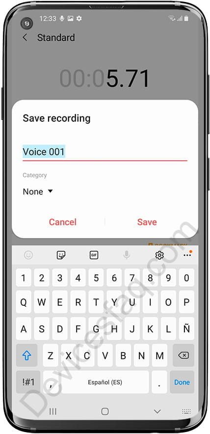 Save voice recording on Samsung