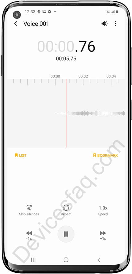 Play voice recording Samsung