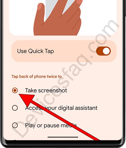 Take a screenshot with a quick tap