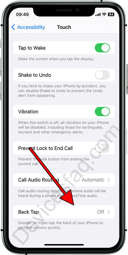Back tap iPhone