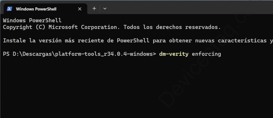 dm-verity enforcing in Windows terminal