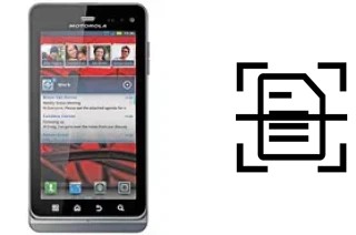 Scan document on a Motorola MILESTONE 3 XT860