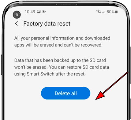 smart switch emergency recovery code s9