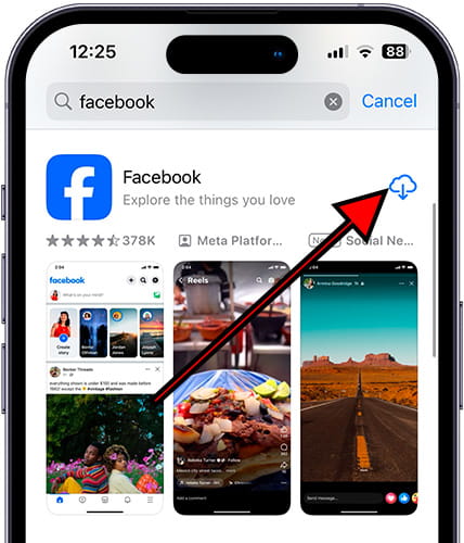 Download Facebook from App Store