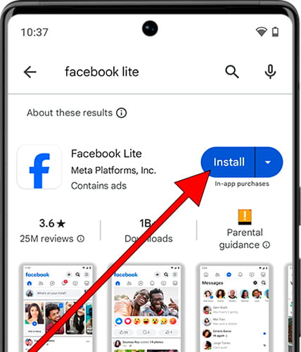 Download Facebook from Google Play