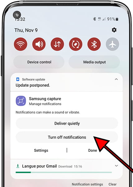 Disable Samsung notifications