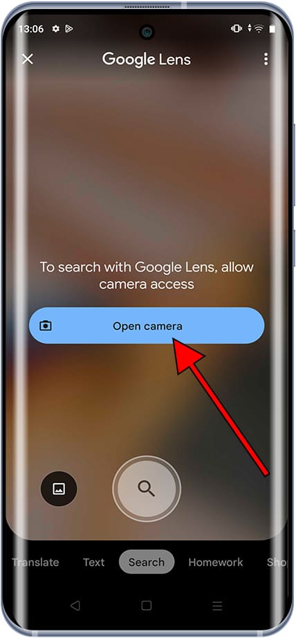 Google Lens needs camera permissions