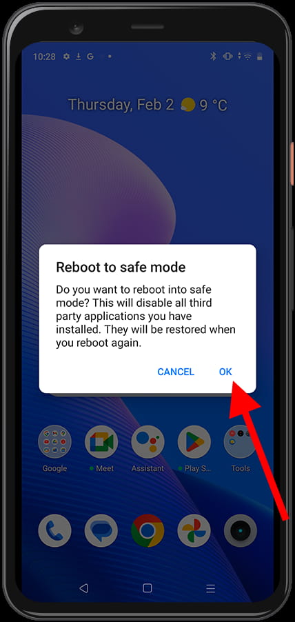Reboot to safe mode Android