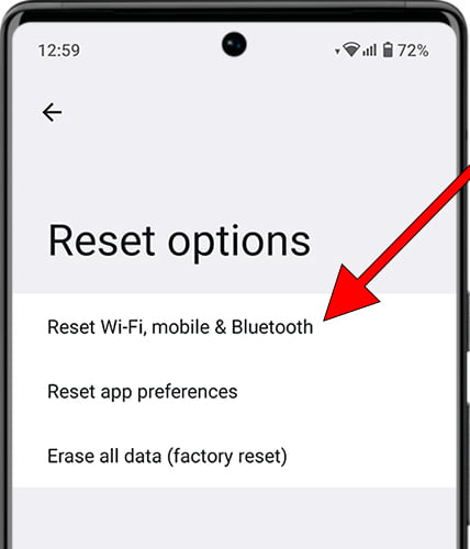 Reset Wi-Fi, mobile & Bluetooth on Android