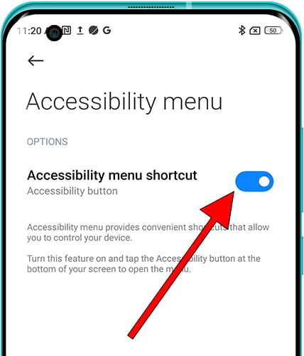 Shortcut to Accessibility Menu Xiaomi