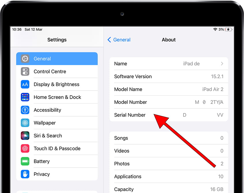 How To See The Serial Number On Apple IPad Air 2020 