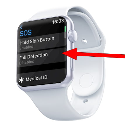 Turn on Apple Watch fall detection